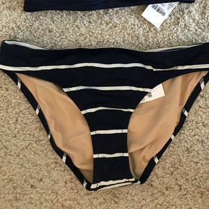J. Crew Factory Navy/White Striped Bikini Bottom